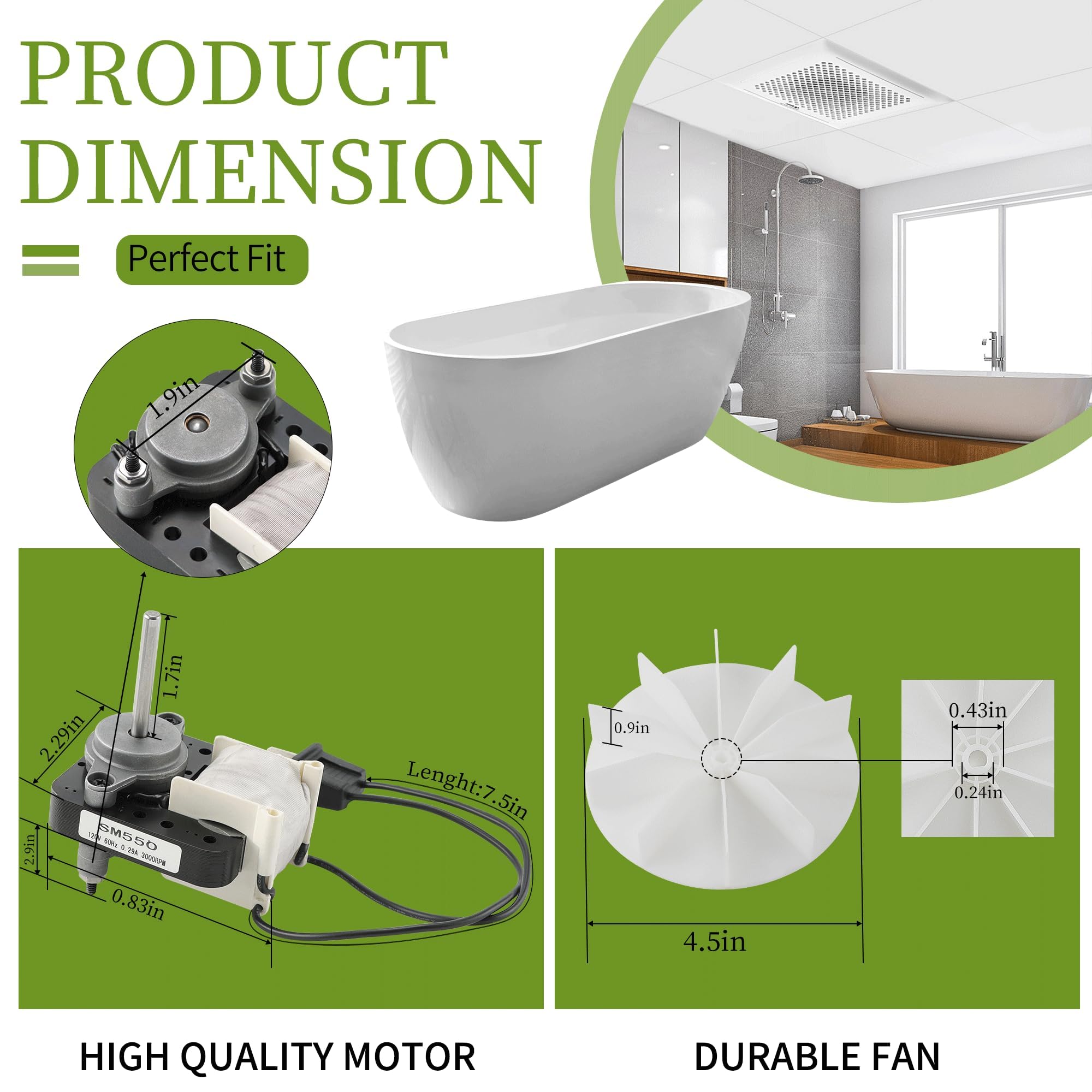 PANDEELS motor installed inside a bathroom fan housing restoring quiet ventilation