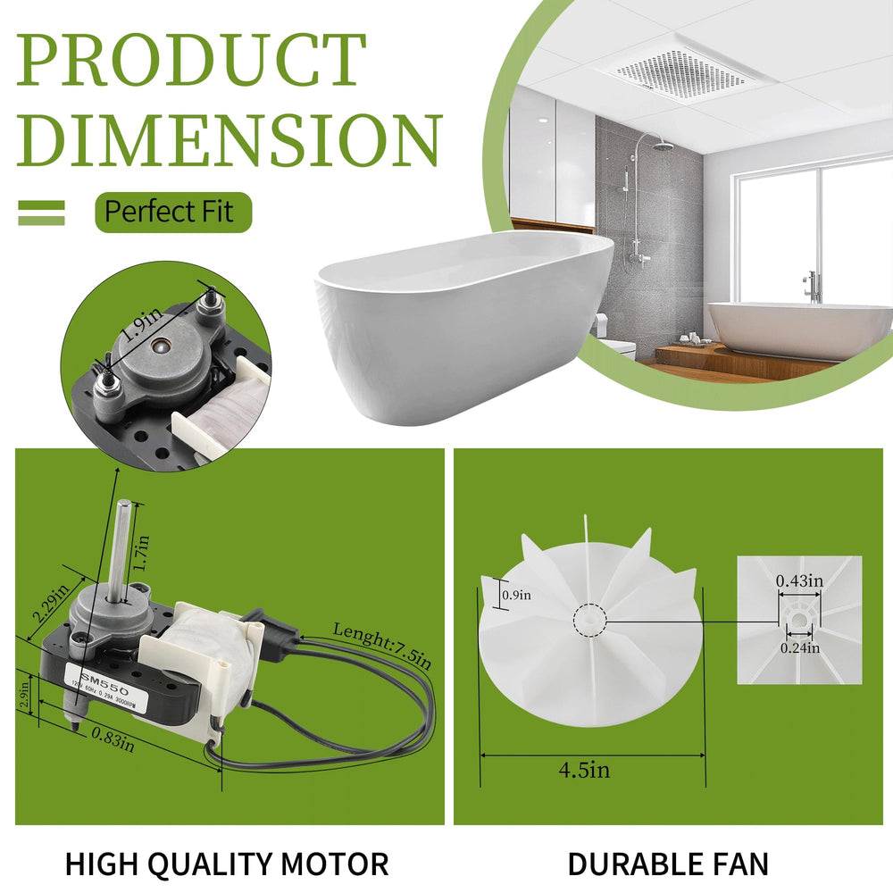 PANDEELS motor installed inside a bathroom fan housing restoring quiet ventilation