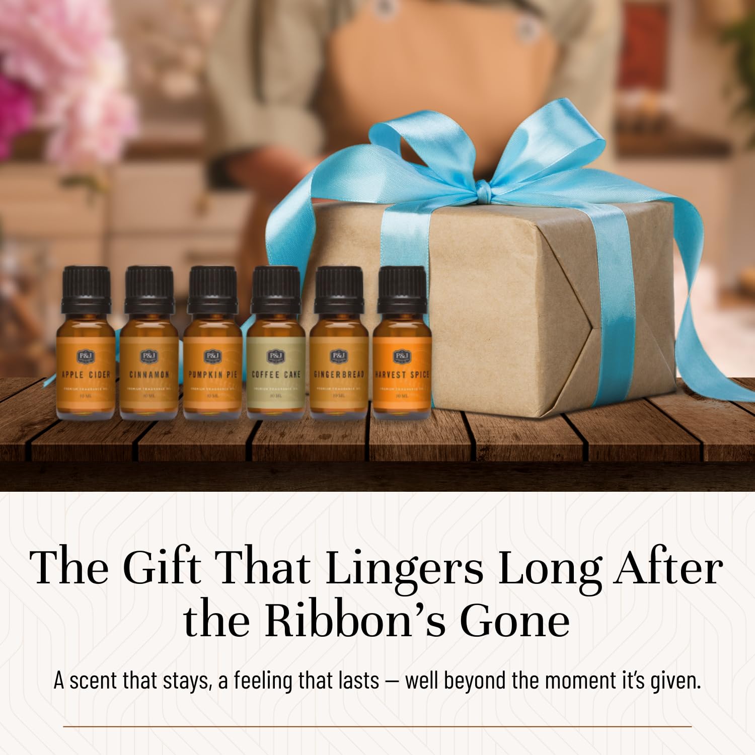 P&J Trading oil in diffuser in a cozy living room delivering warm fragrance