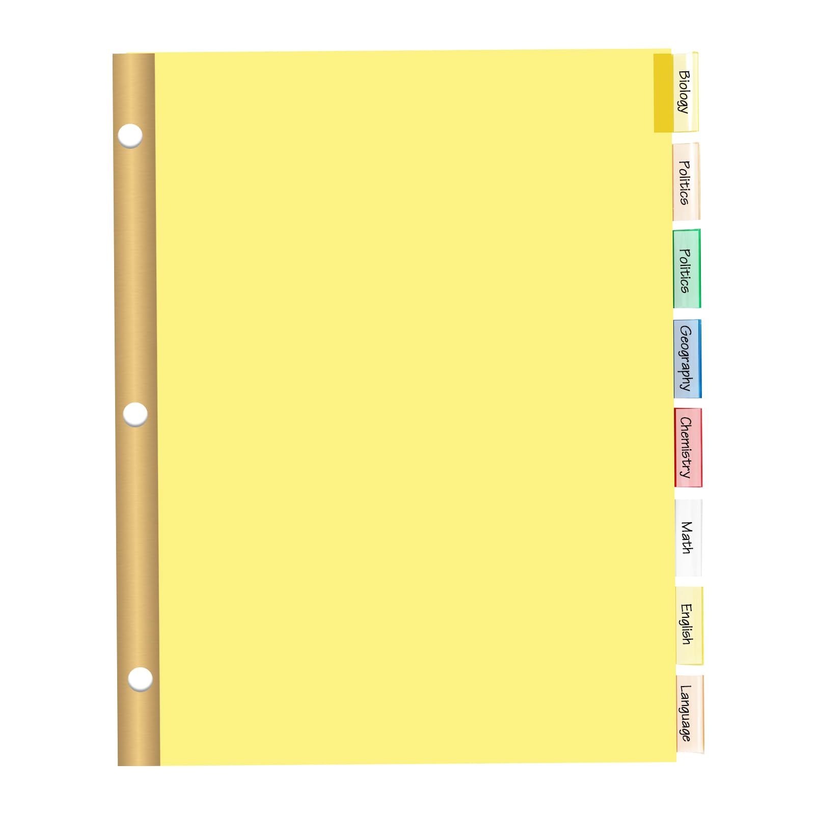 PANDRI color-coded tabs array offering quick visual sorting benefit
