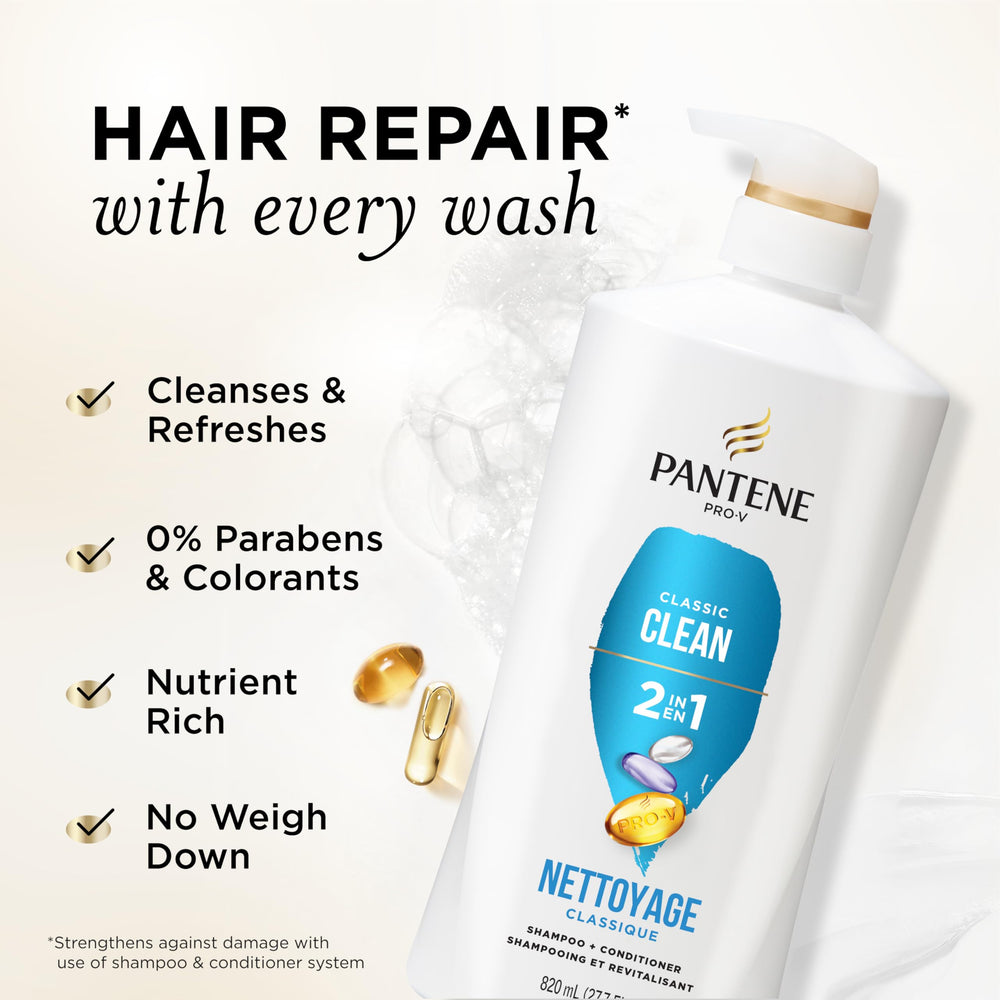 Pantene close-up of creamy 2-in-1 texture highlighting nourishment