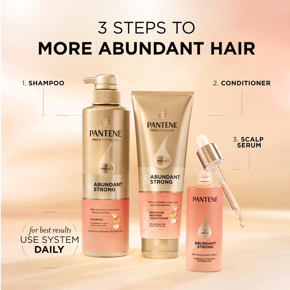 Before and after concept with Pantene to illustrate reduced breakage and fuller look