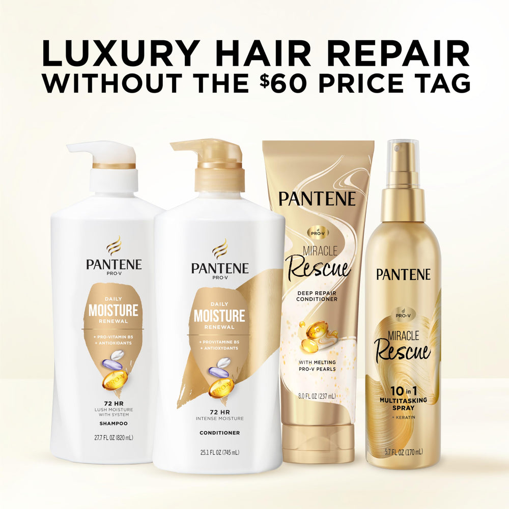 Pantene before and after dry hair comparison showing improved softness