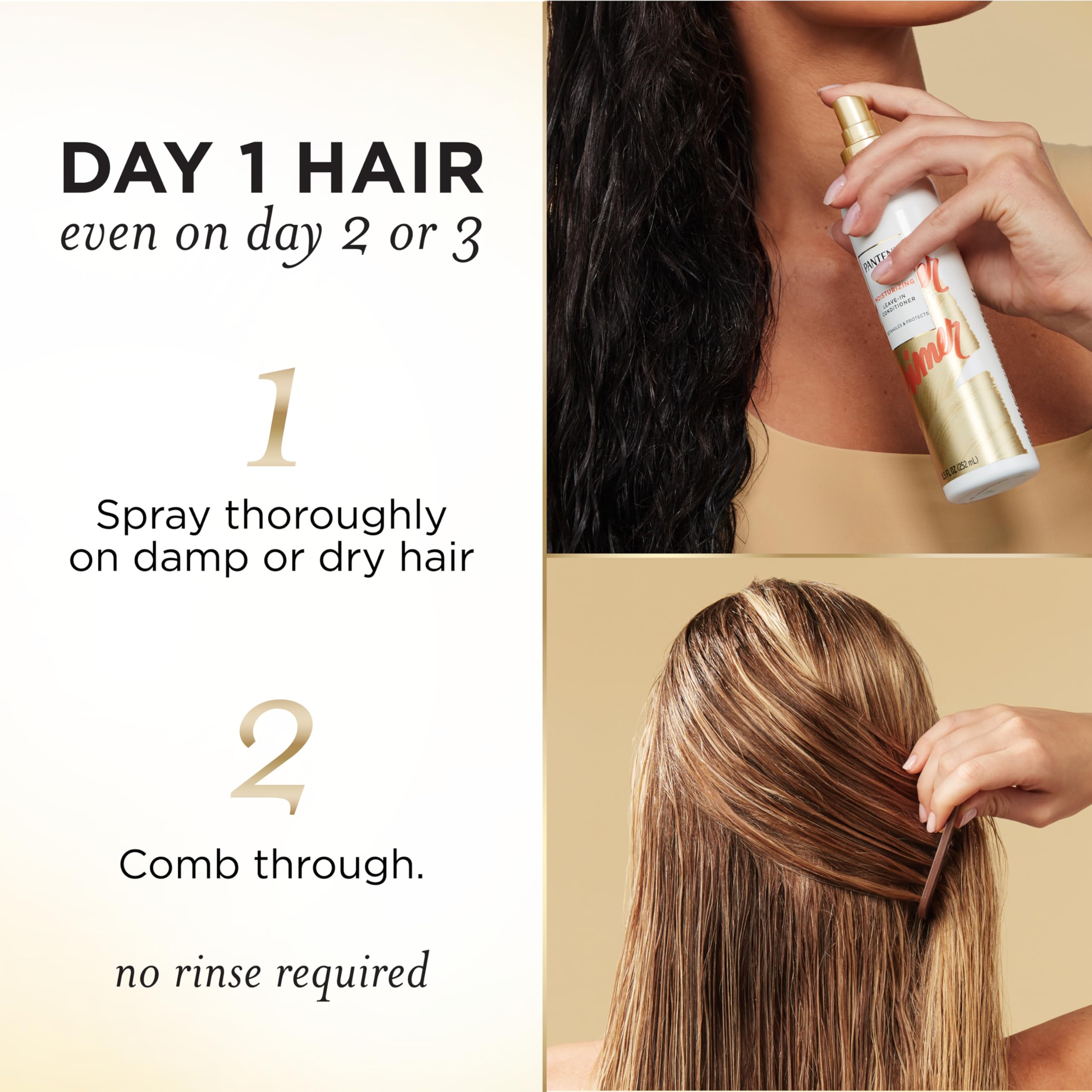 Pantene bottle label highlighting nutrient and antioxidant claims