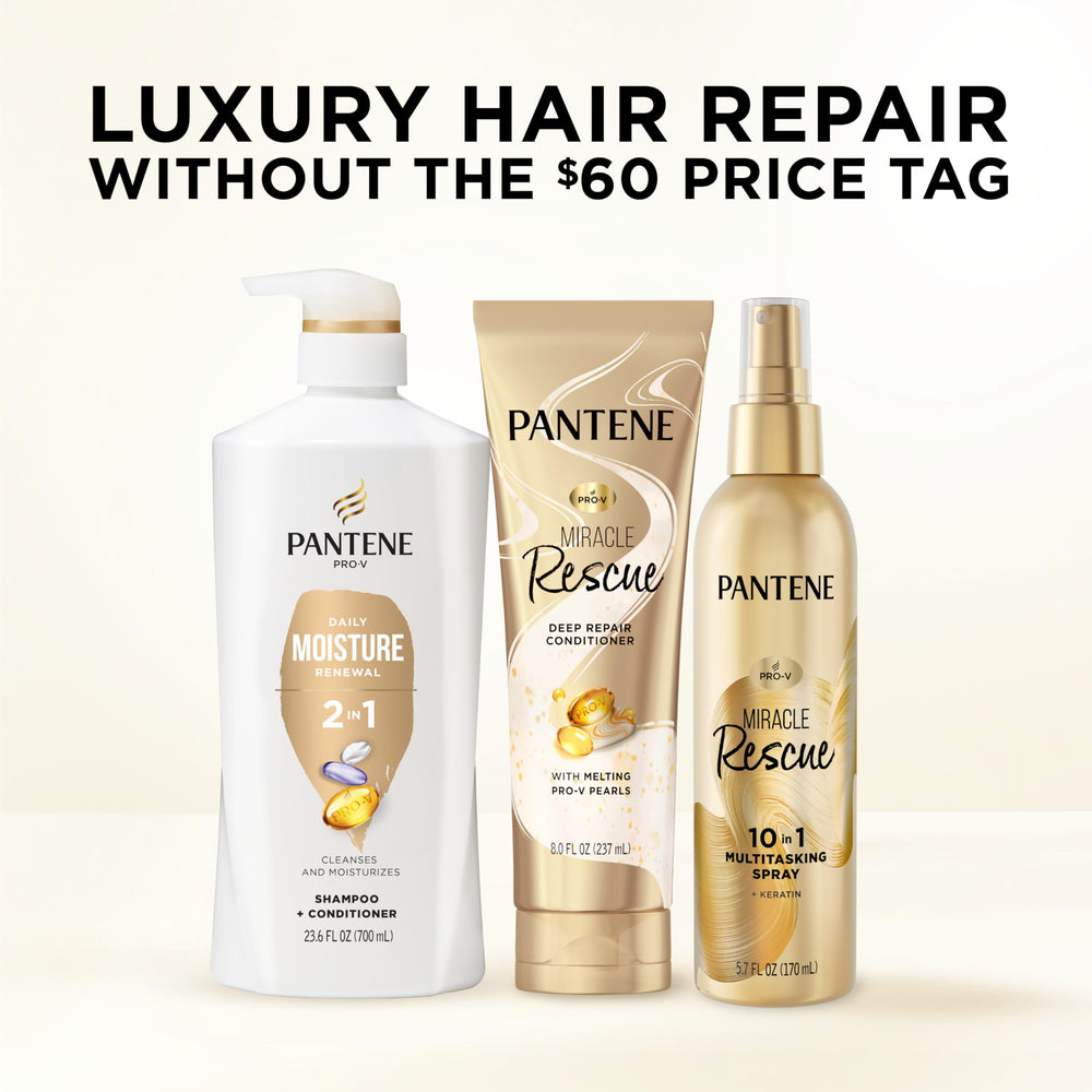 Pantene being applied to wet hair in shower for easy daily use
