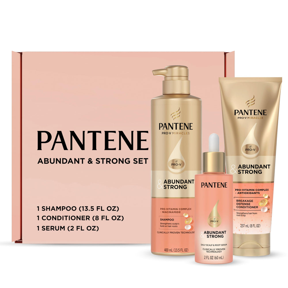 Pantene product label closeup displaying Pro‑Vitamin B5 Complex and niacinamide ingredients
