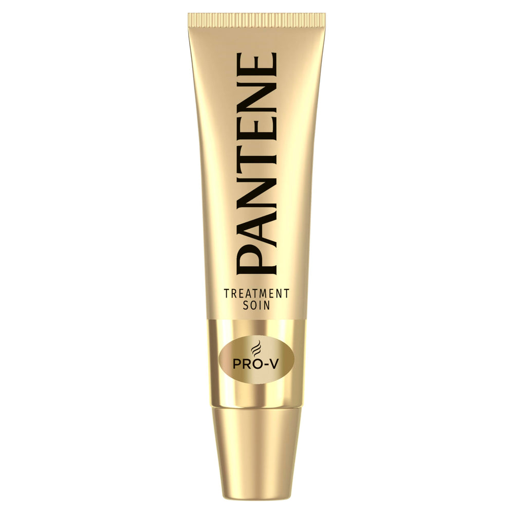 Pantene small rescue shot next to full-size bottle illustrating travel convenience