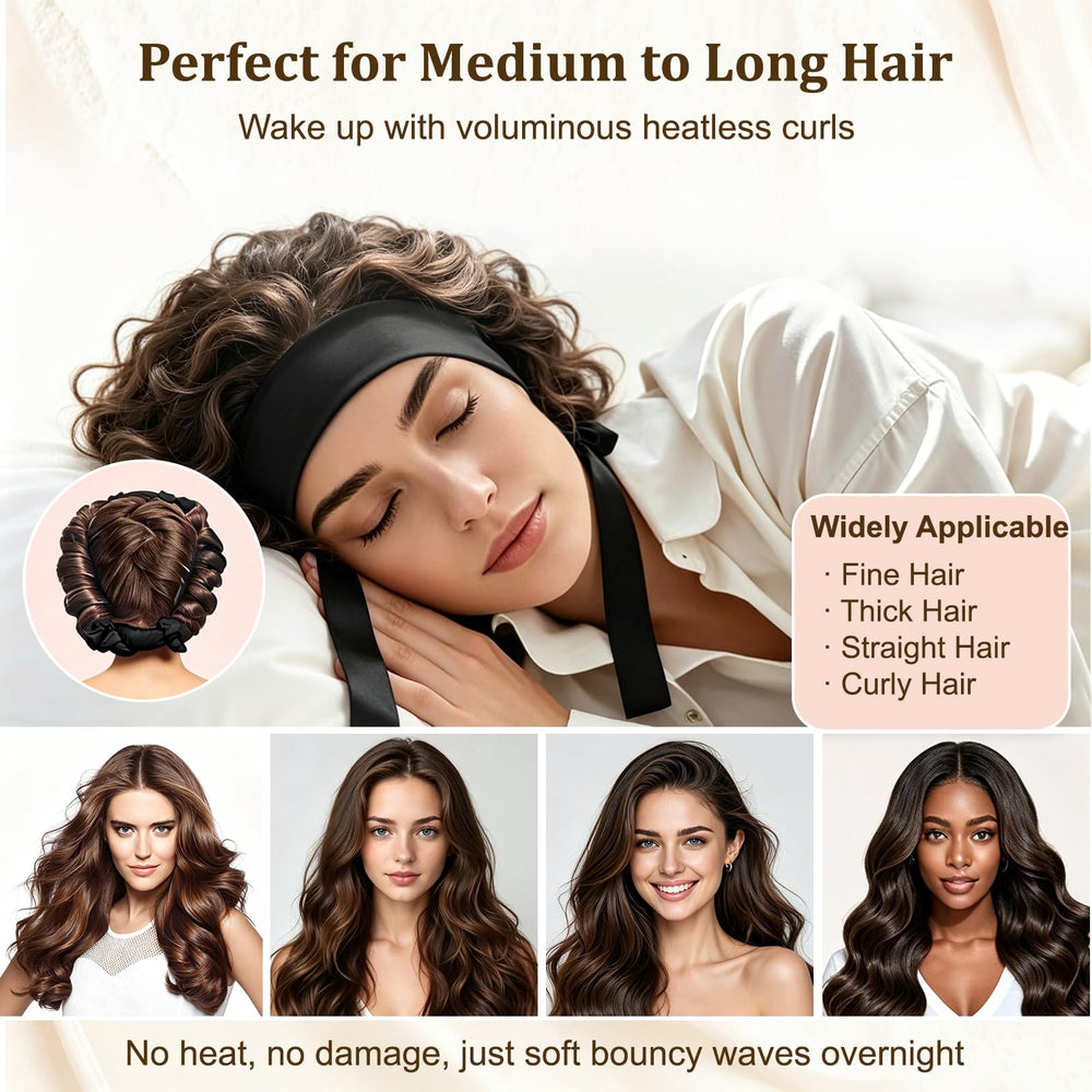 Panykoo in-use image of woman wrapping hair for overnight heatless curls