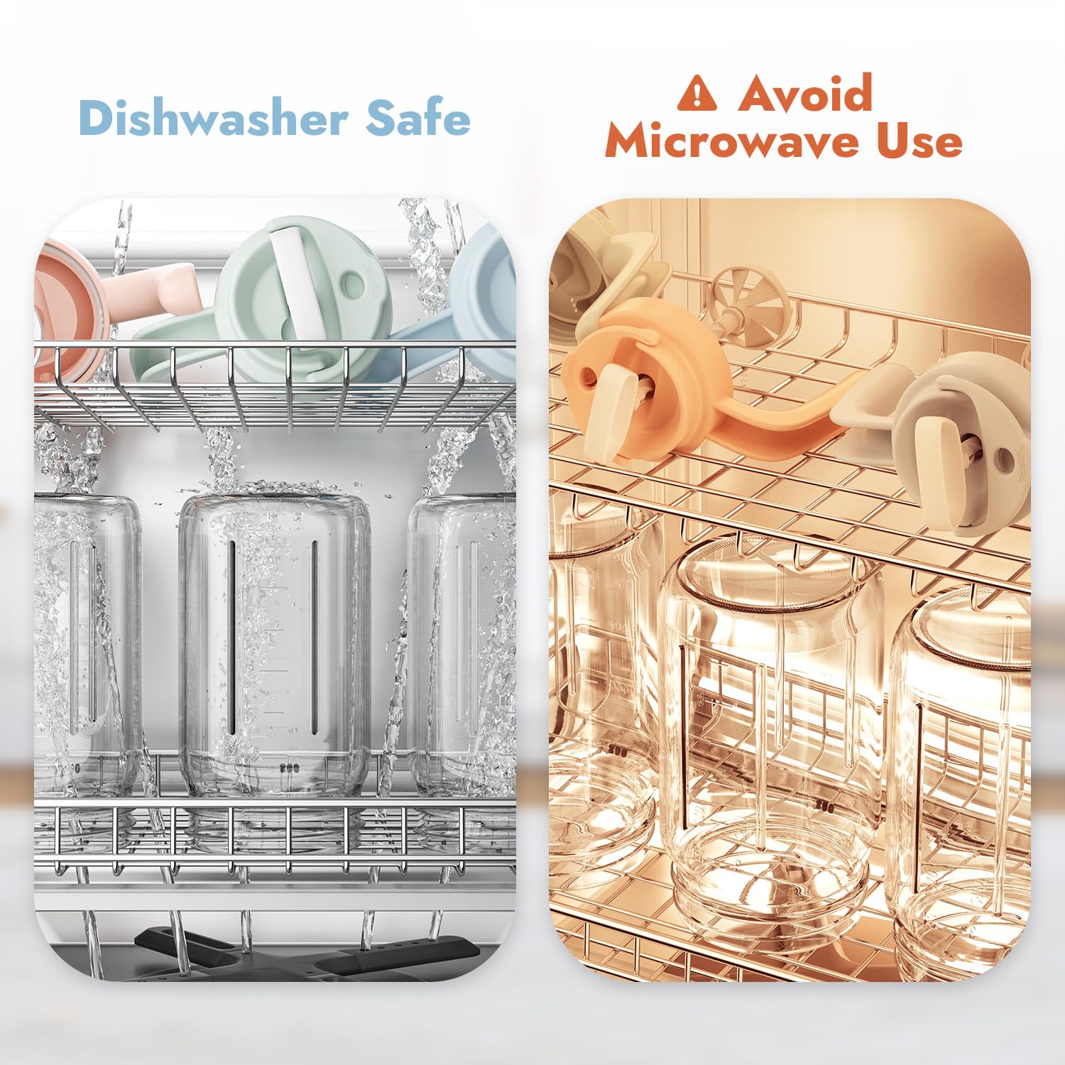 Papablic in dishwasher rack highlighting easy-clean and time-saving benefit