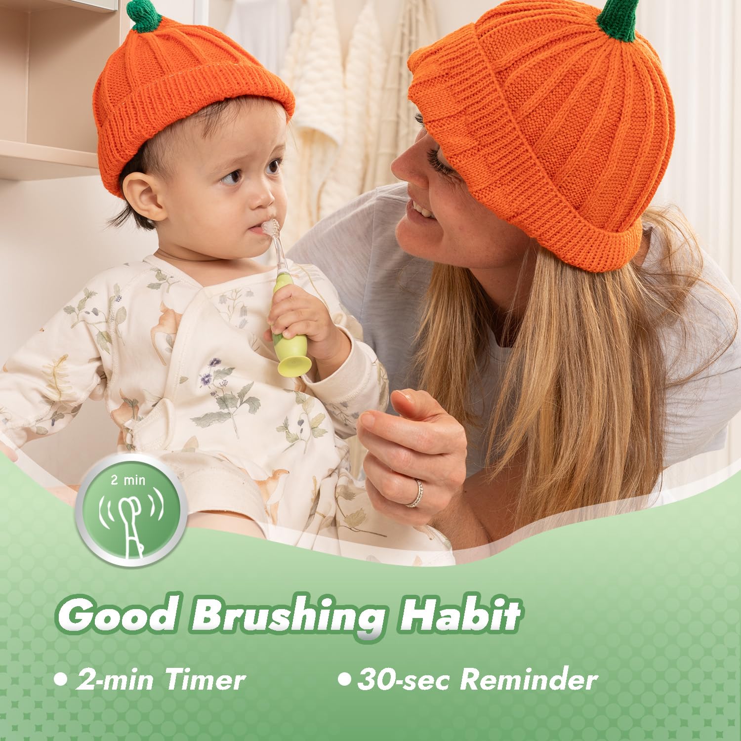 Papablic Max suction base keeping brush upright and hygienic on bathroom counter