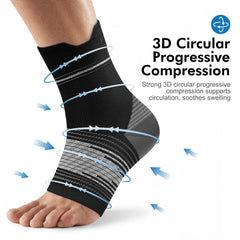 PAPLUS compression sleeve worn while walking providing ankle stability