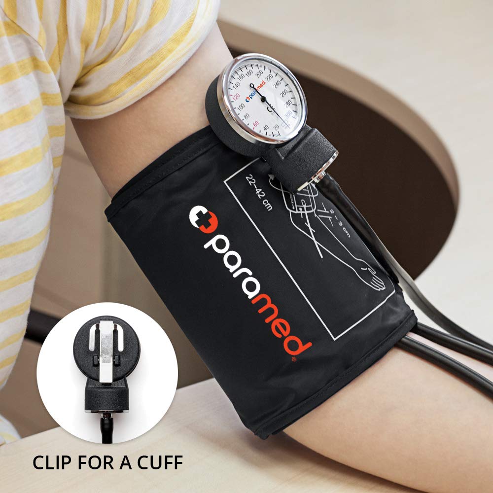 Paramed inflation bulb and prestige metal valve close-up for smooth pressure control