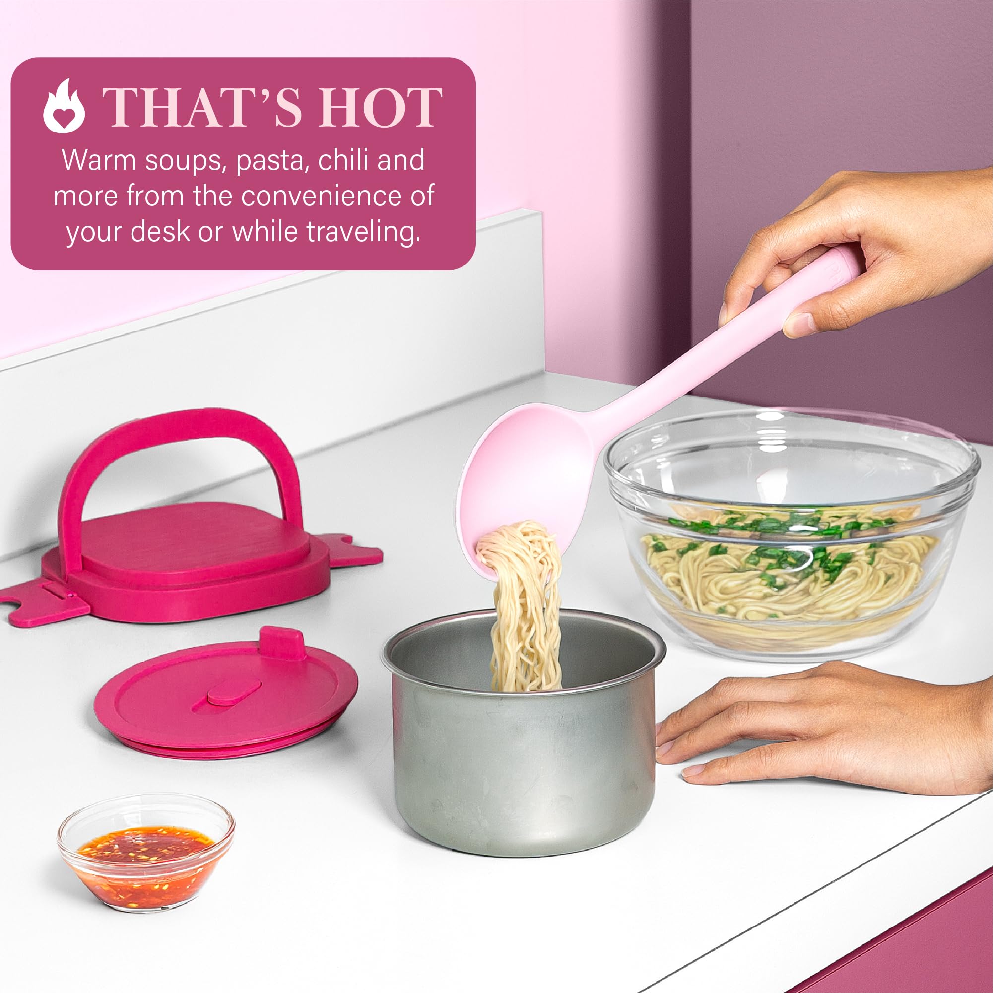 Paris Hilton fold-down handle stowed for transport for convenient carrying and storage