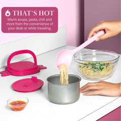 Paris Hilton fold-down handle stowed for transport for convenient carrying and storage