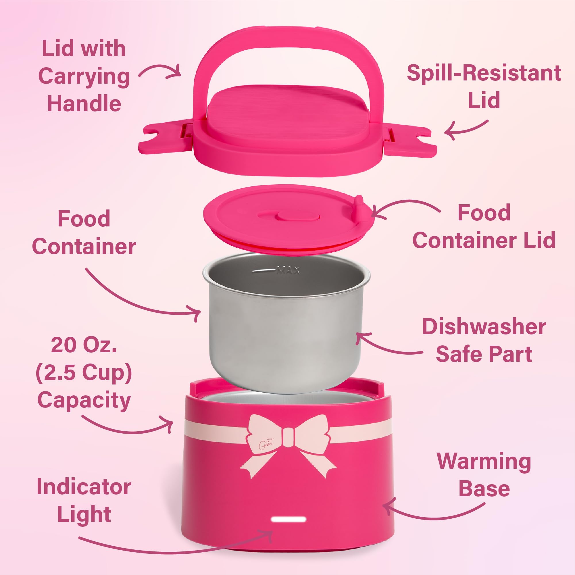 Paris Hilton inner lid with steam vent visible for safer, splash-reduced reheating