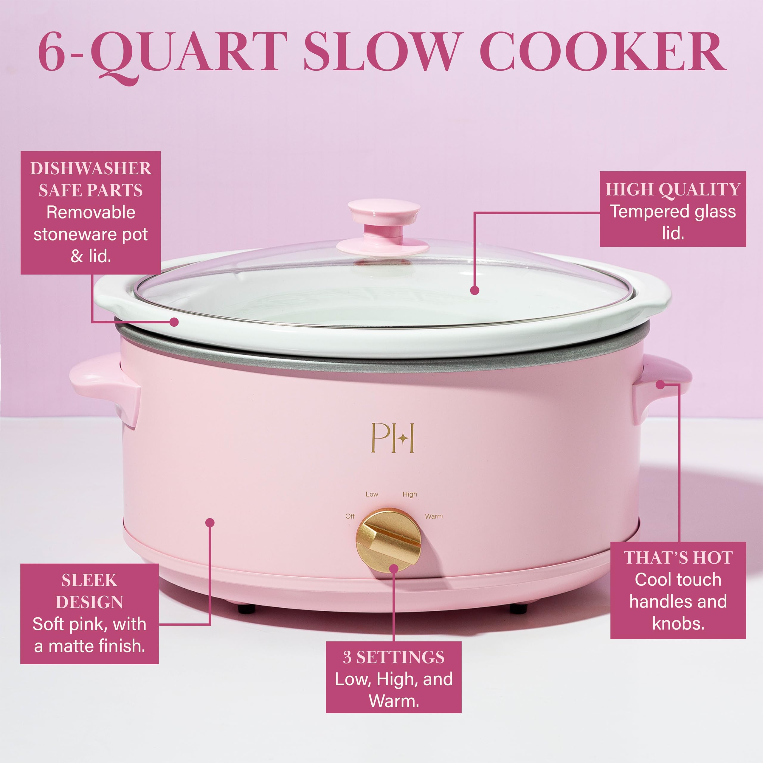 Paris Hilton slow cooker cooking hearty stew in kitchen showing family-size capacity and hands-off cooking benefit