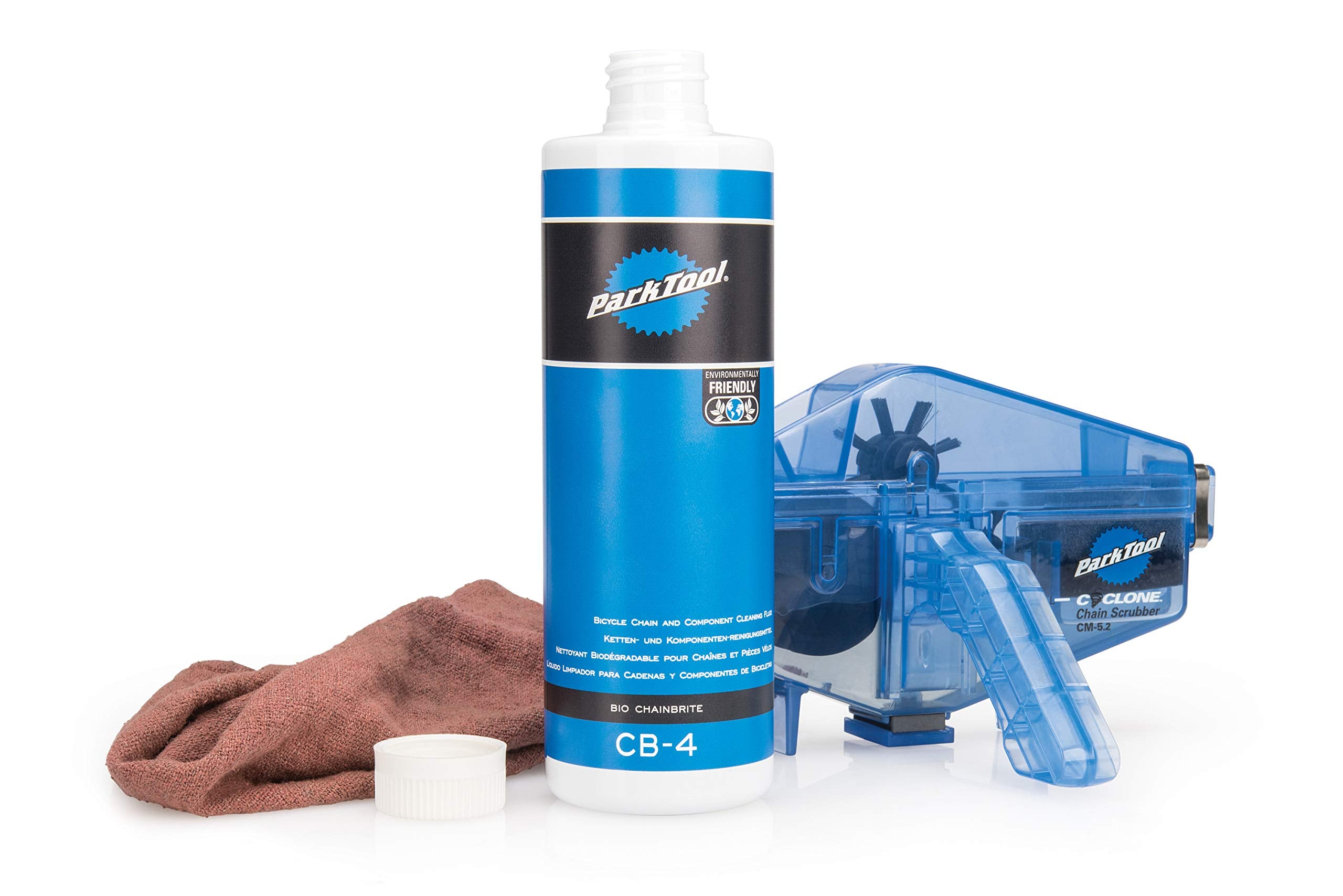 Park Tool CB-4 applied to bicycle chain during cleaning, restoring drivetrain performance