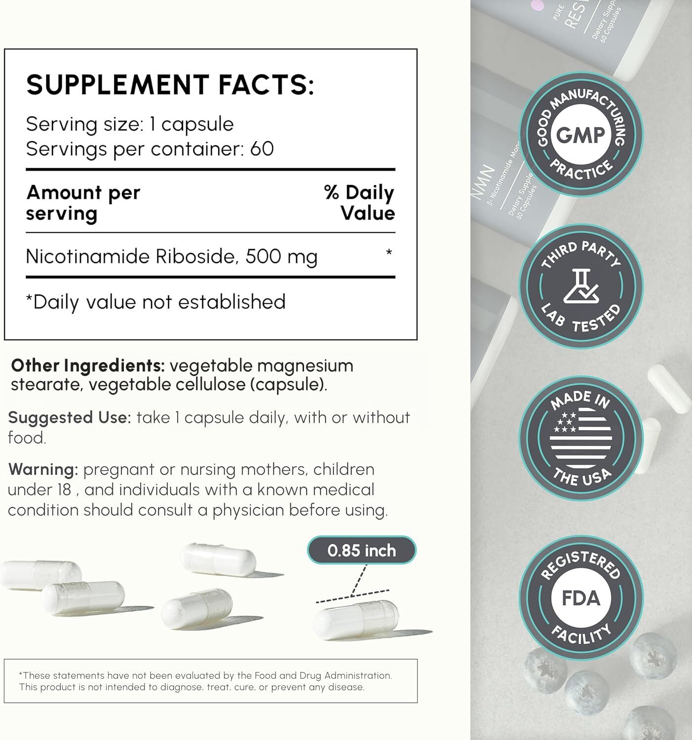partiQlar capsule closeup highlighting smooth veggie capsule and purity