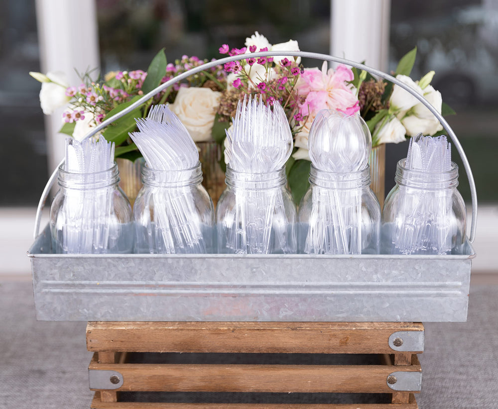 Party Bargains SAPPHIRE hand holding utensils to show size and durability