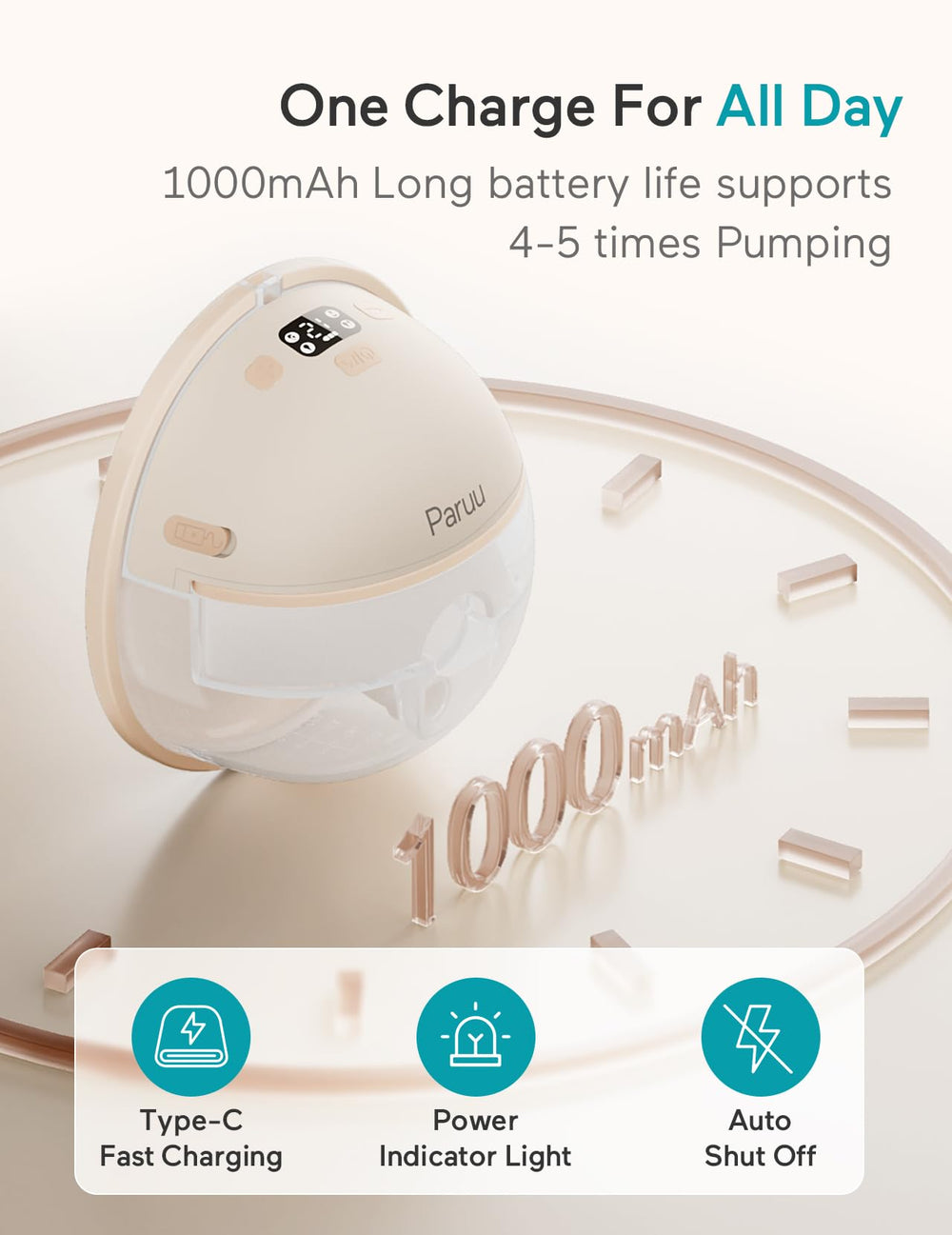 Paruu wearable pump inside bra showing discreet hands-free use