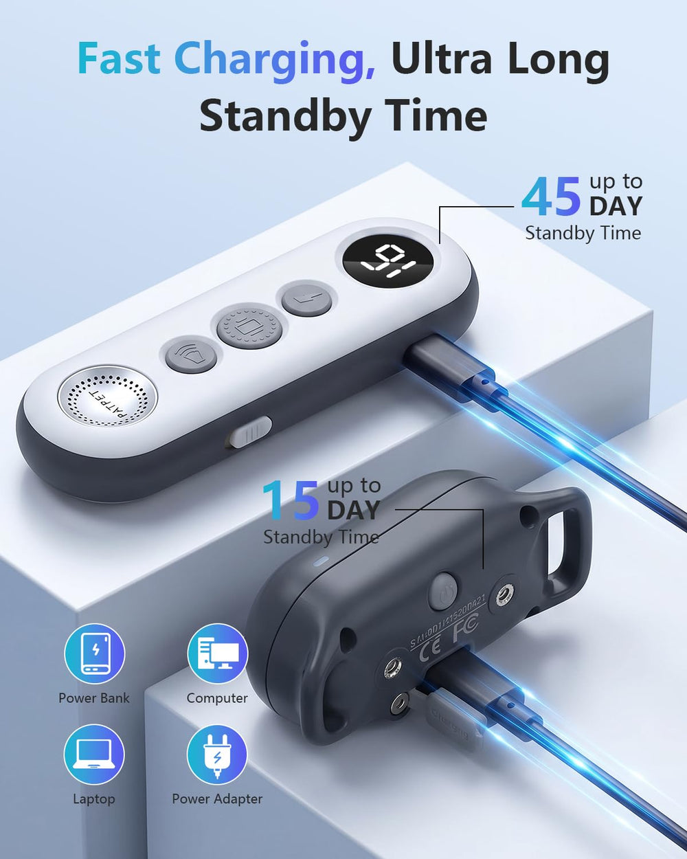 PATPET USB fast-charge setup charging both units quickly
