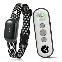 PATPET front view of collar and remote showing kit and portability