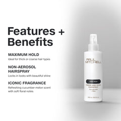 Paul Mitchell spray close-up demonstrating fine mist for even hold