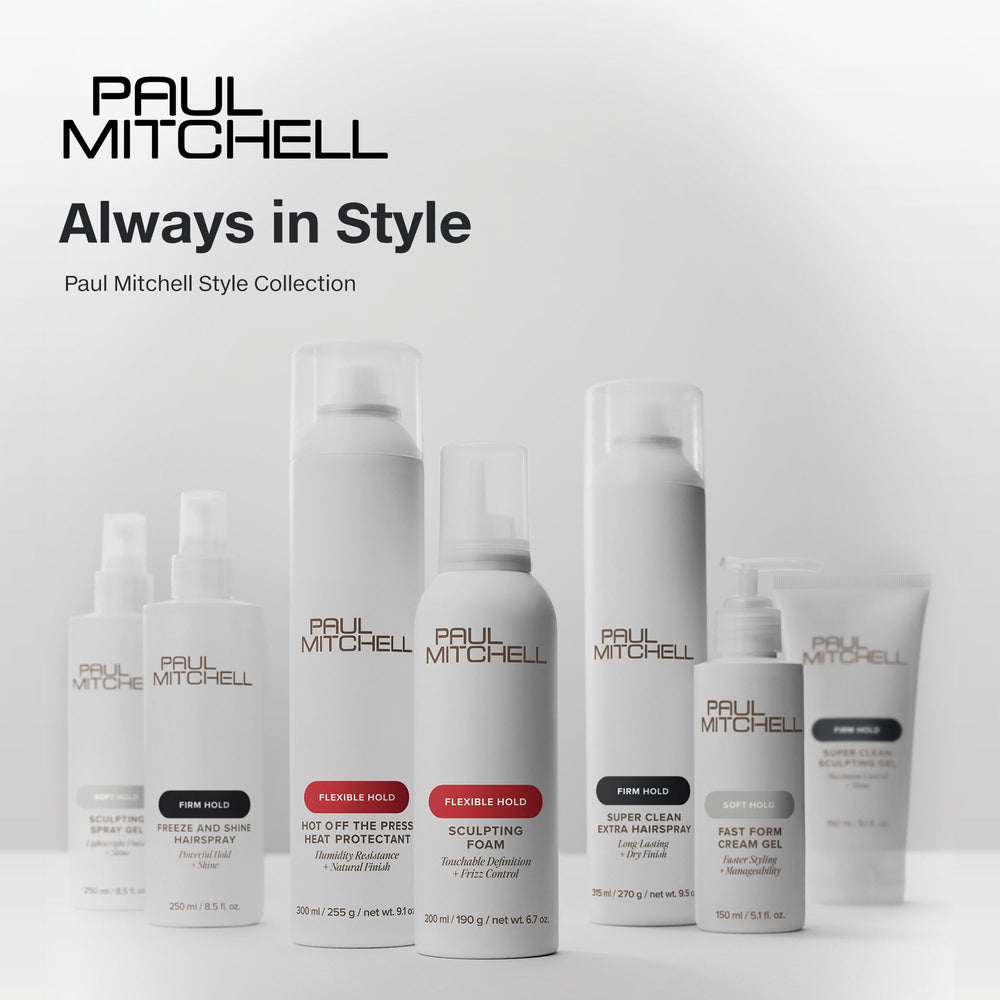 Paul Mitchell used on wet-look hairstyle delivering high-shine finish