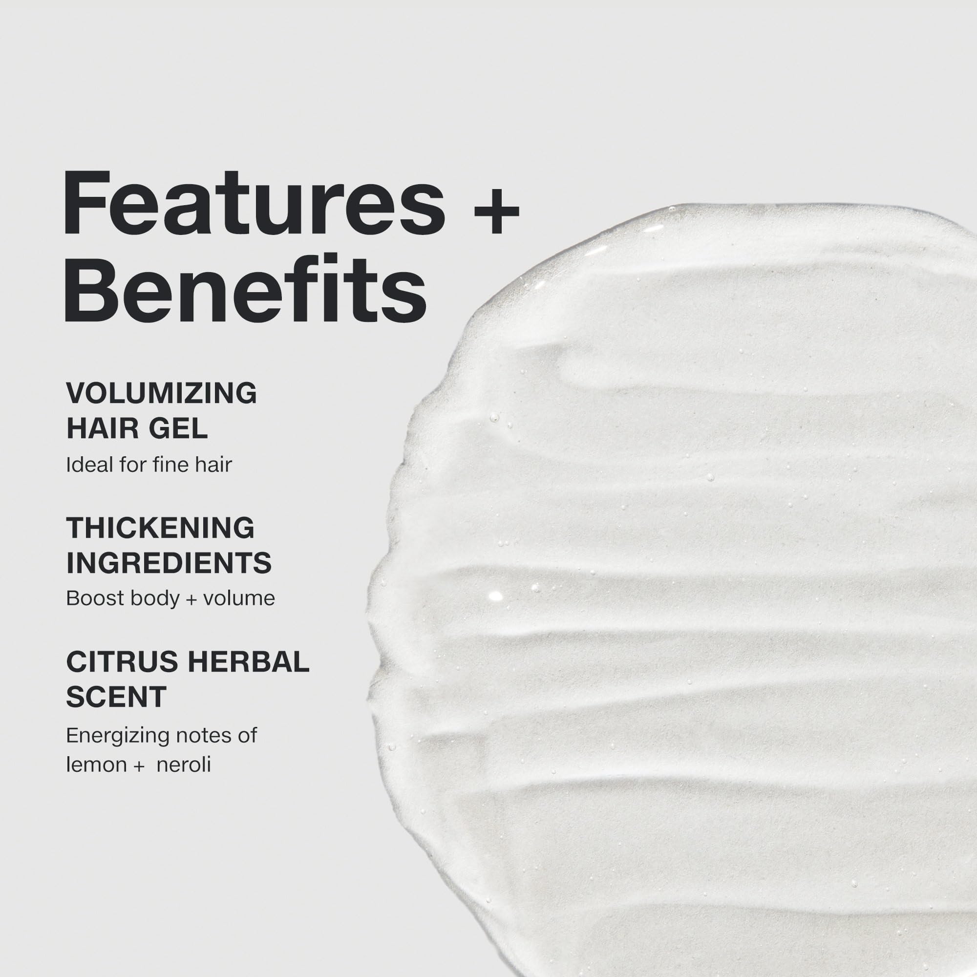 Paul Mitchell gel texture on palm illustrating lightweight thickening benefit