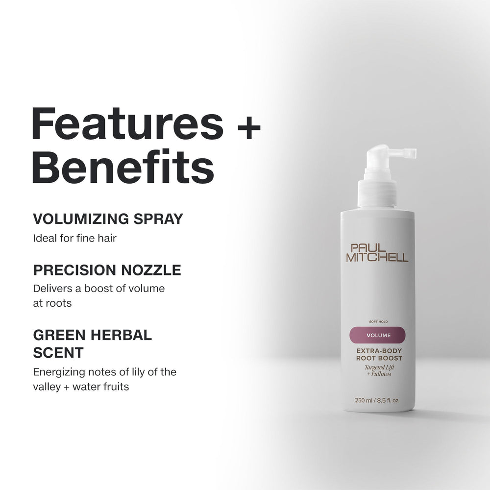 Paul Mitchell spray in action lifting roots for instant volume