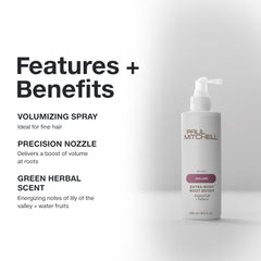 Paul Mitchell spray in action lifting roots for instant volume