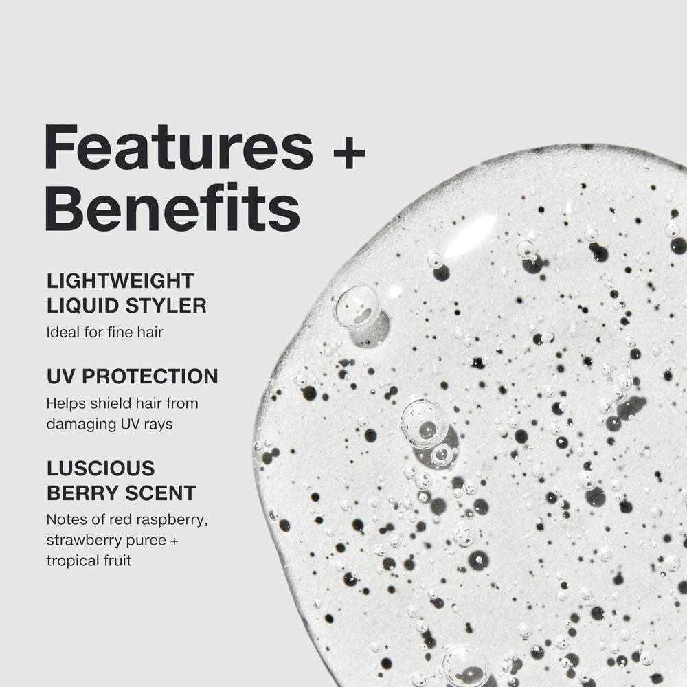 Paul Mitchell close-up of liquid texture demonstrating lightweight body-building finish