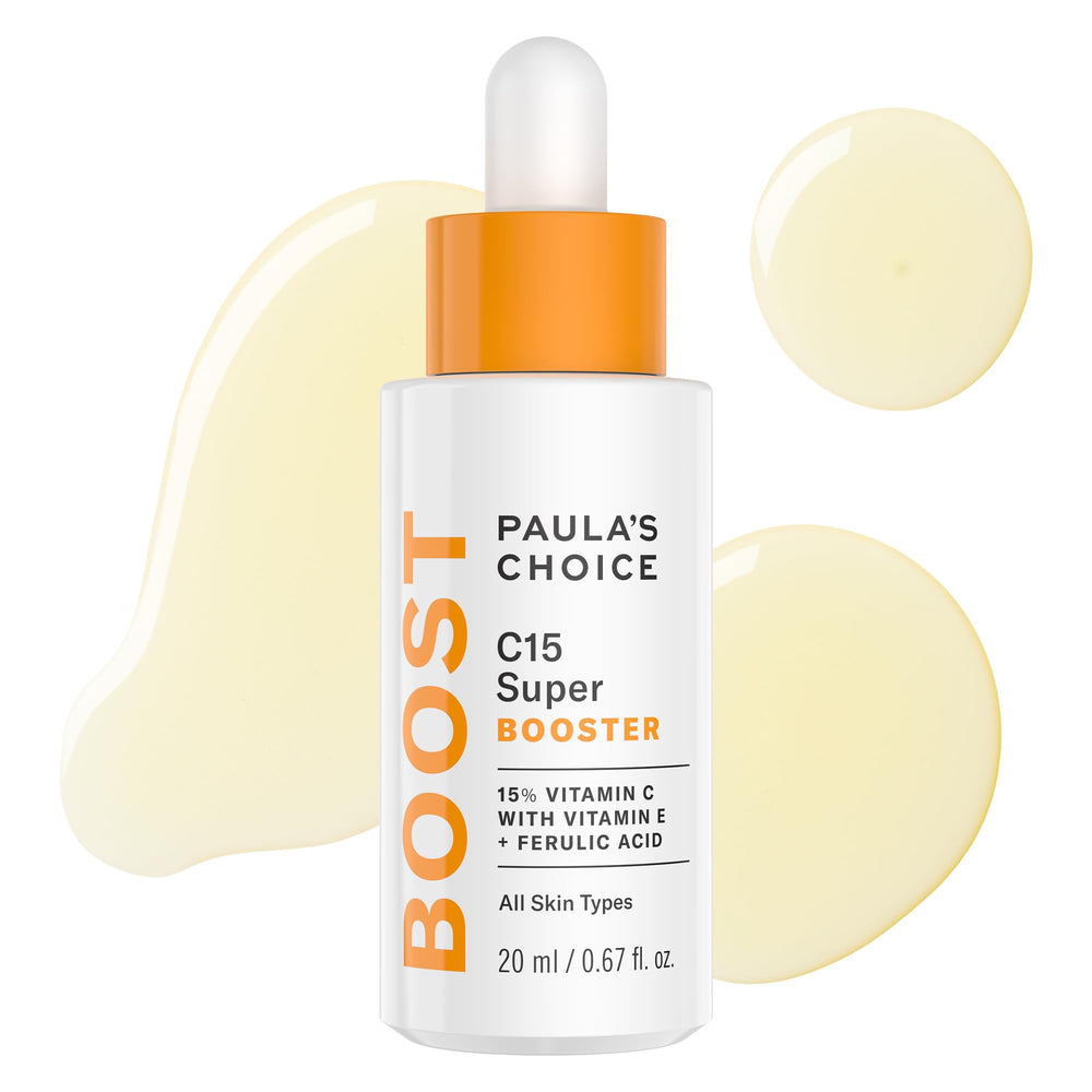 Paula's Choice front packaging showing clear serum bottle and benefits