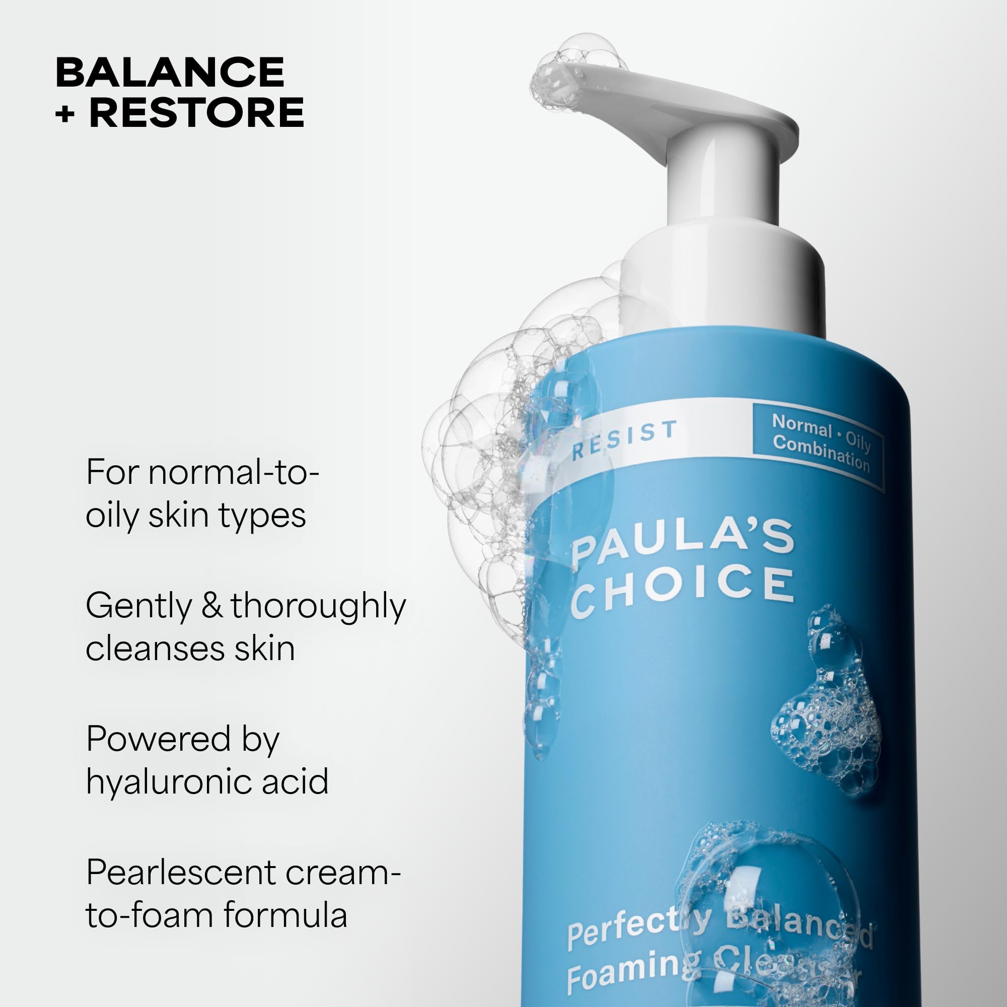 Paula's Choice pump dispensing cleanser for easy hygienic use