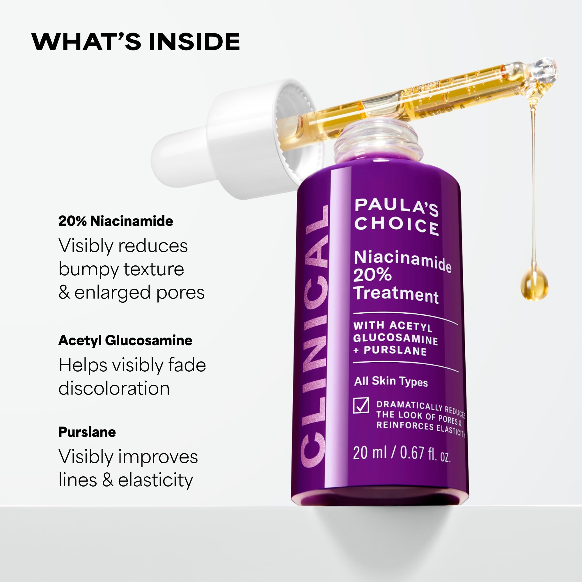 Paula's Choice hand applying serum to skin for smoother, refined pores