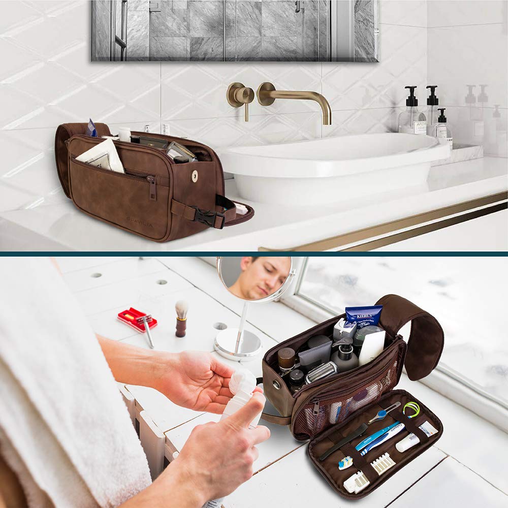 PAVILIA toiletry bag handle with clip for hanging convenience in bathrooms