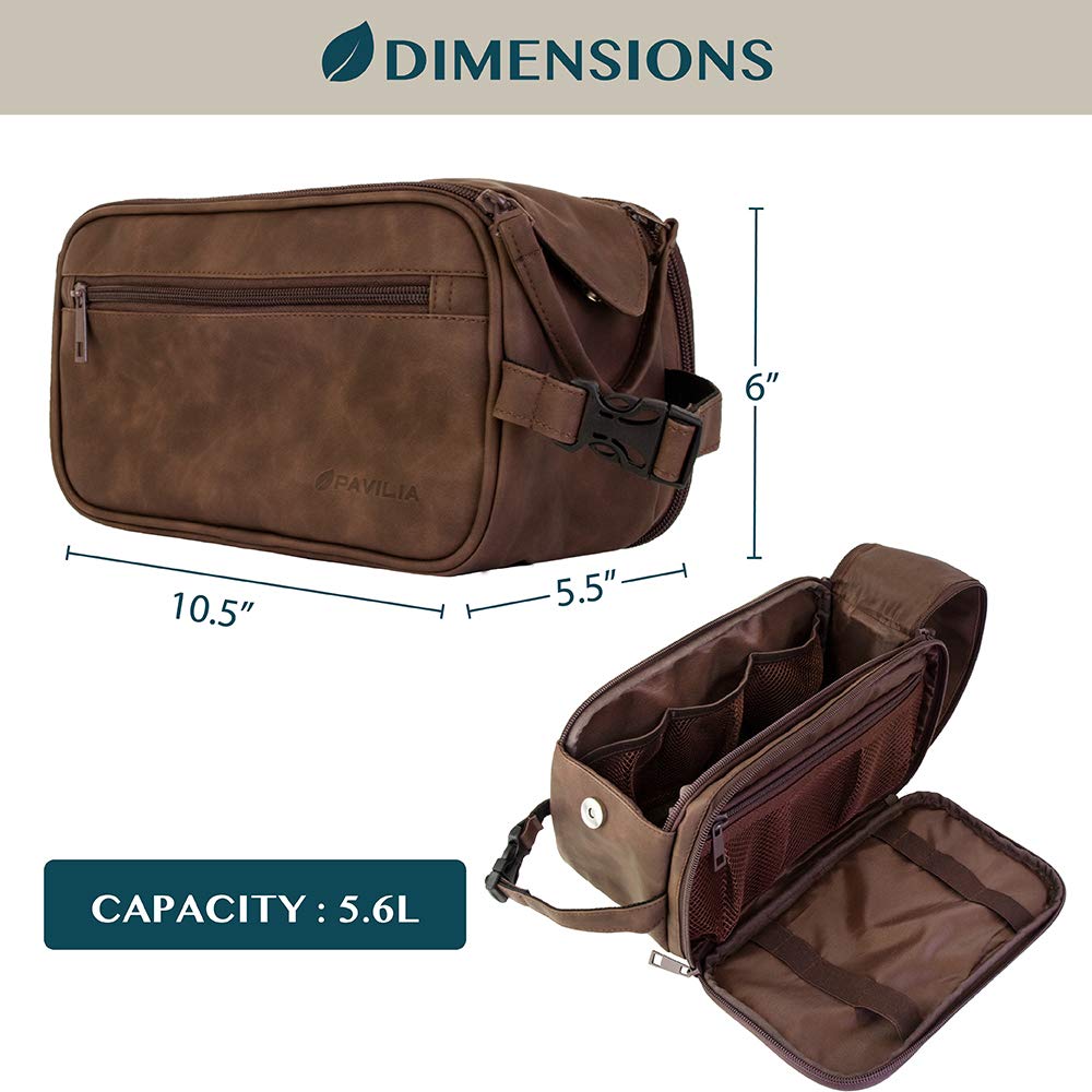 PAVILIA toiletry bag water-resistant lining protecting luggage from spills