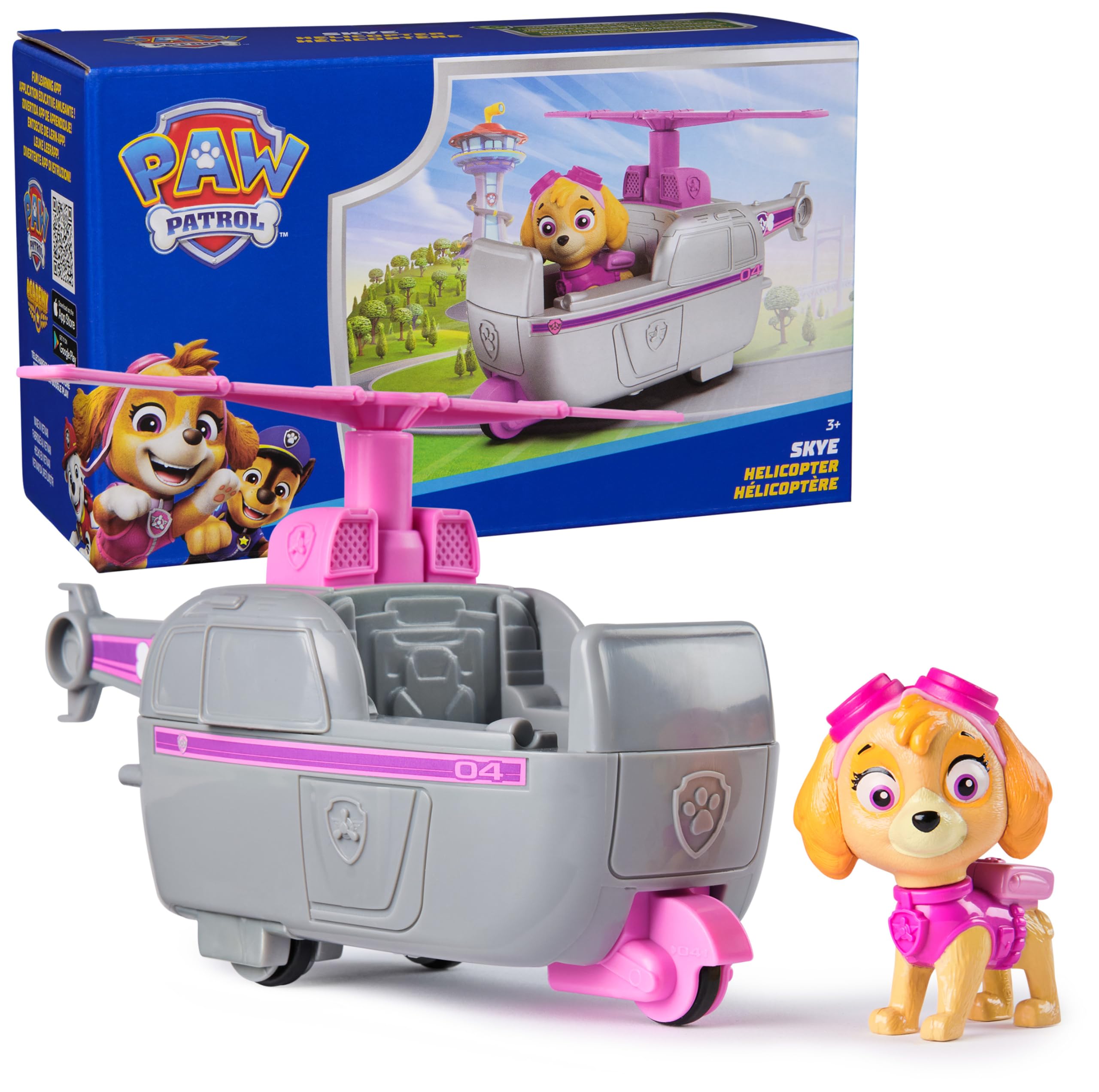 Paw Patrol Skye helicopter front view showing toy design and play appeal