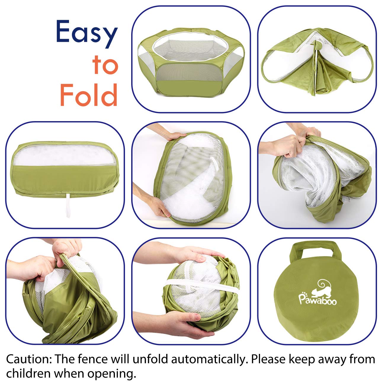 Pawaboo zippered top open for easy feeding and interaction benefit