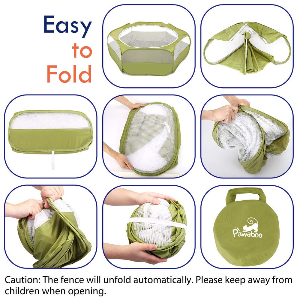 Pawaboo zippered top open for easy feeding and interaction benefit