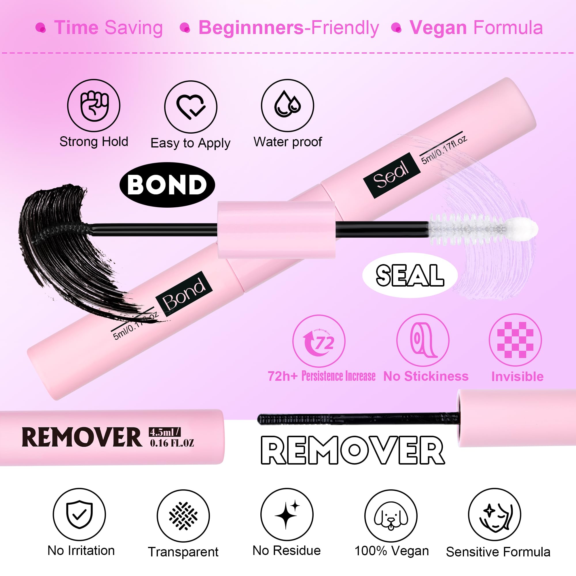 Pawotence step-by-step application scene showing easy at-home lash placement technique