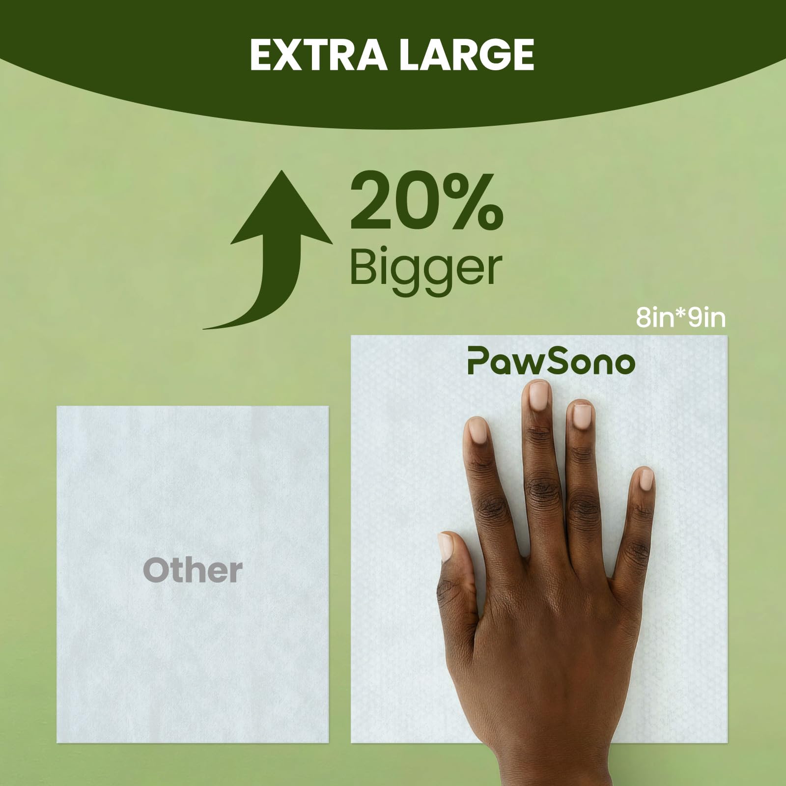 PawSono stack of wipes beside a ruler to show thickness and scale