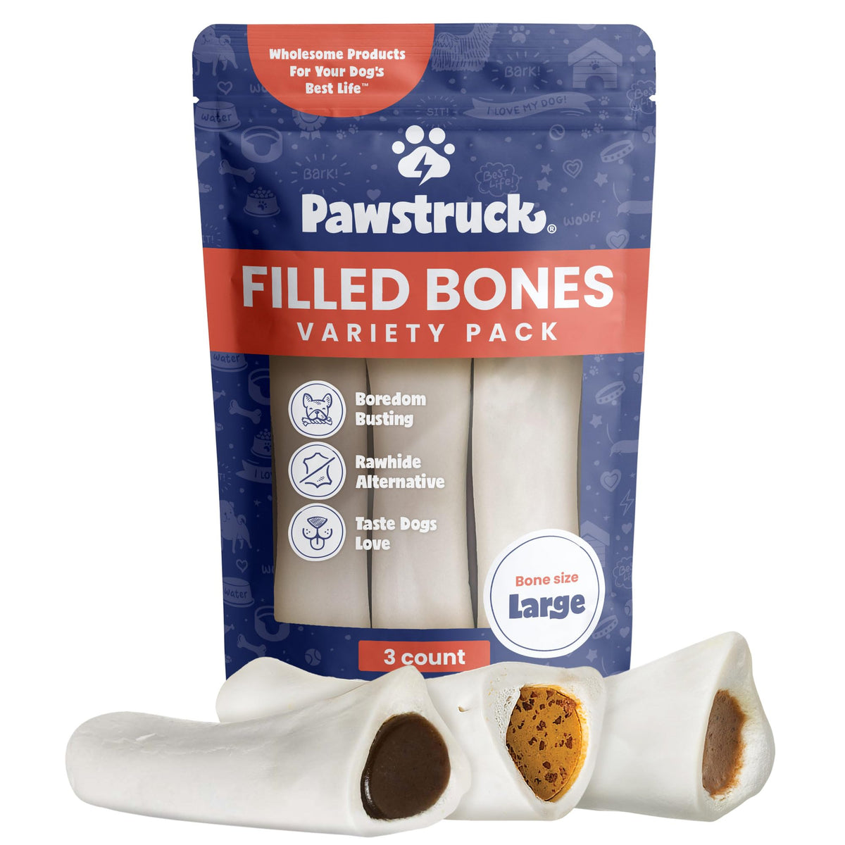 Pawstruck front packaging showing variety pack and benefits