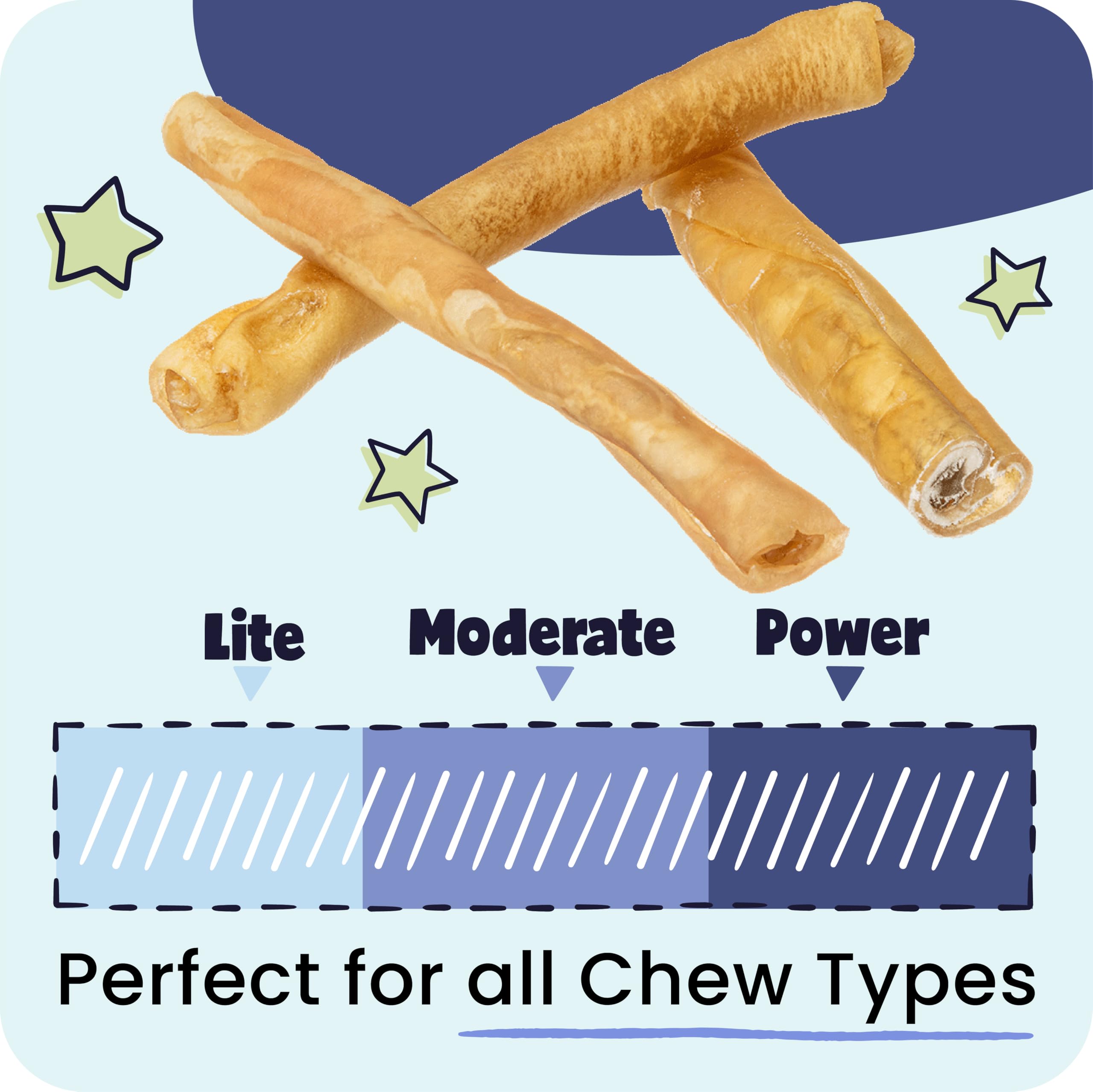 Pawstruck stick next to adult hand illustrating scale for sizing