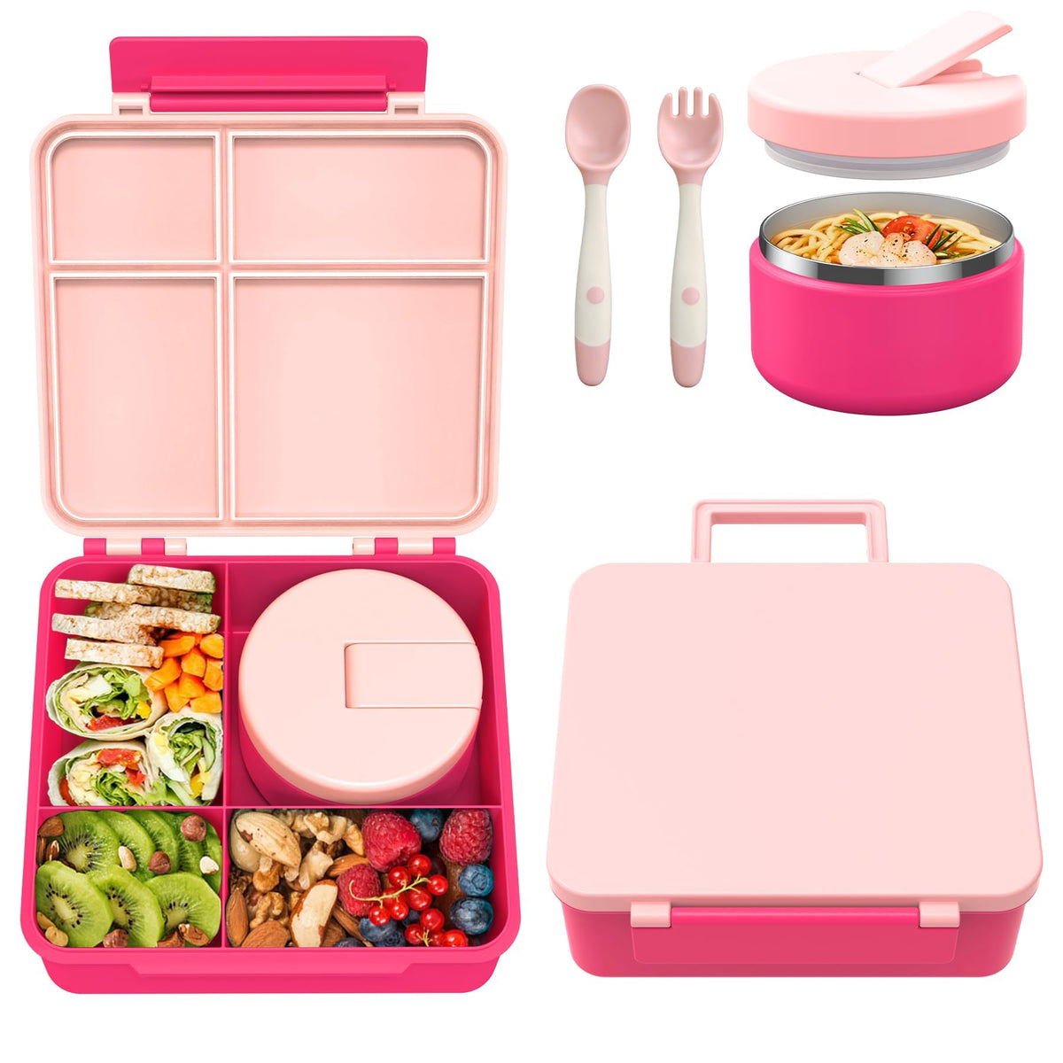 Pawtong lunch box front view showing secure latch and compact design for easy transport