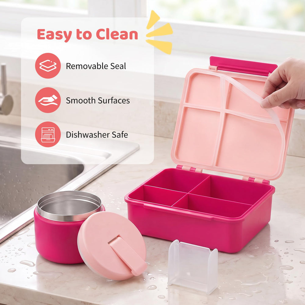 Child opening Pawtong lunch box demonstrating kid-friendly latch and independence benefit