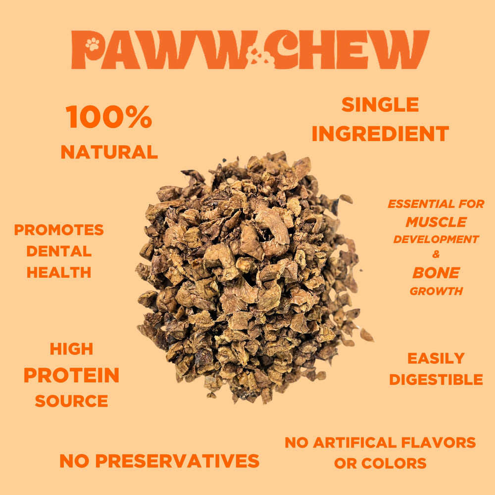 PAWW CHEW treats in outdoor setting with dog enjoying snack for active reward benefit