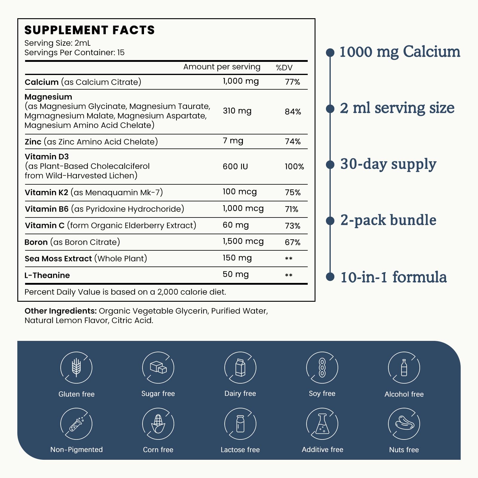 PAYAOCZ label close-up listing minerals and vitamins for transparency