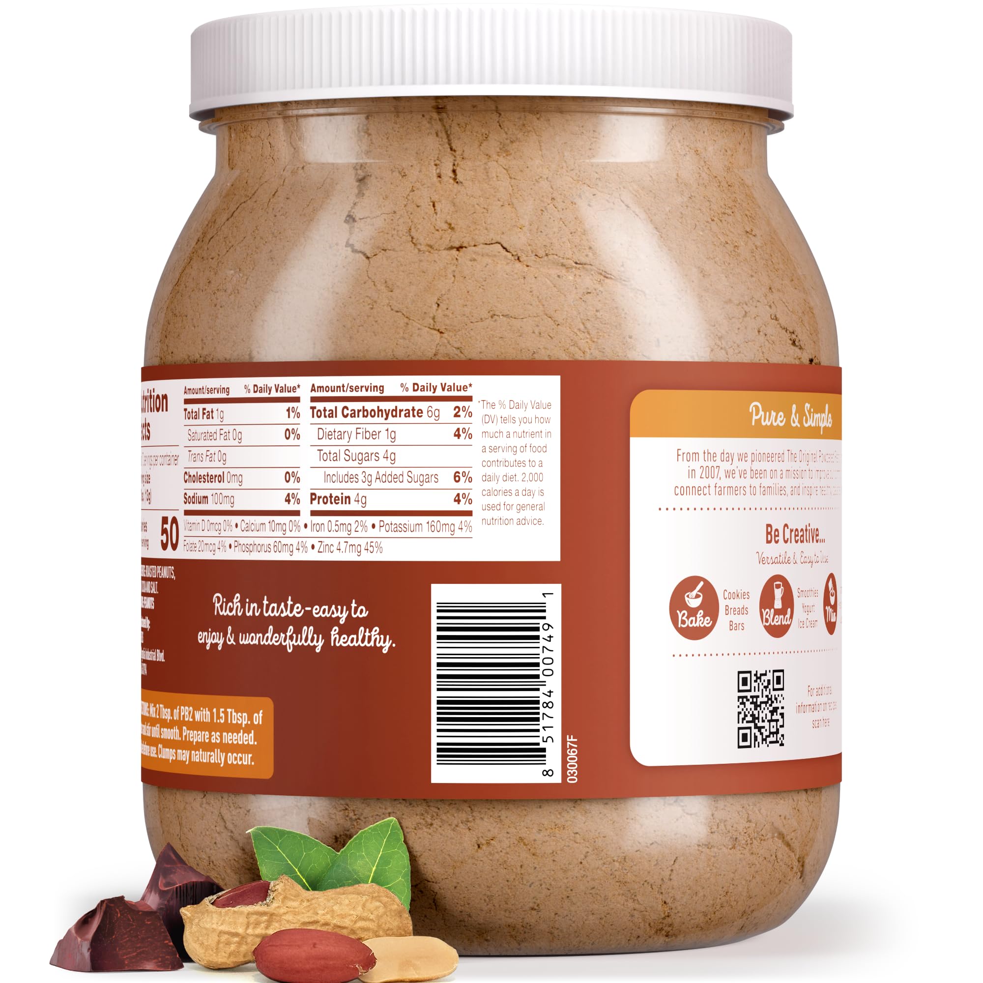 Kitchen scene with PB2, milk, banana showing versatile recipe uses