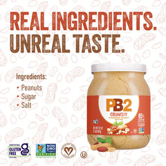 Bowl of PB2 being mixed with water, PB2 showing quick reconstitution benefit